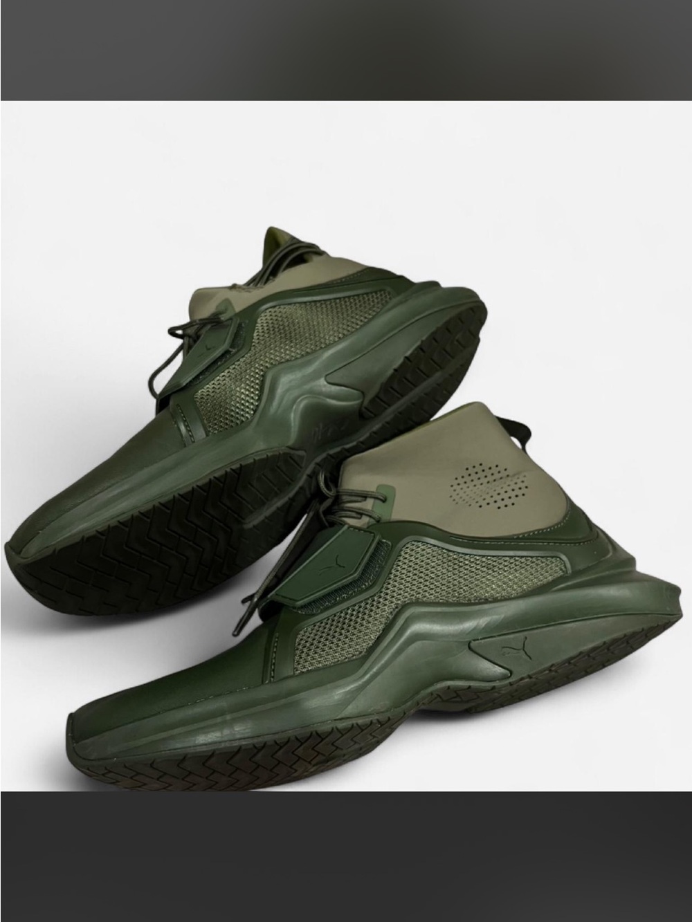 Puma x Rihanna Fenty Olive Green Mid Athletic Sneakers Size 8 - Picture 3 of 8